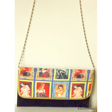Violet Clutch Purse, Modern Art, Wedding Clutch, Party Clutch